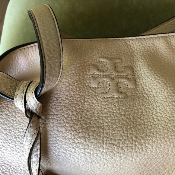 Tori Burch Thea Center Zip Pebbled Leather Tote - Picture 5 of 6